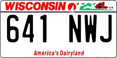 WI license plate 641NWJ