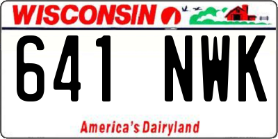 WI license plate 641NWK