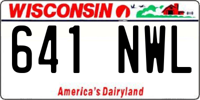 WI license plate 641NWL