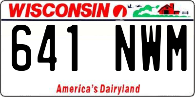 WI license plate 641NWM
