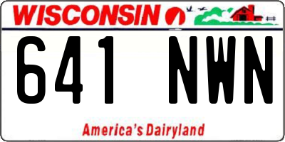 WI license plate 641NWN