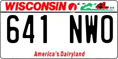 WI license plate 641NWO