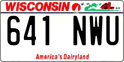 WI license plate 641NWU