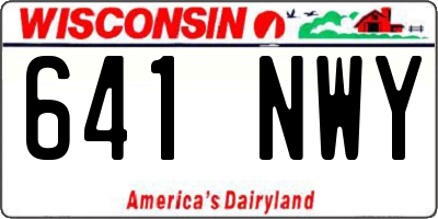 WI license plate 641NWY