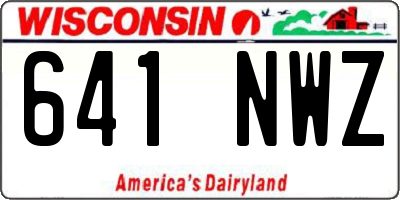 WI license plate 641NWZ