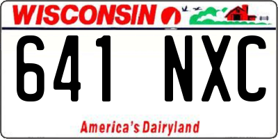 WI license plate 641NXC