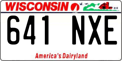 WI license plate 641NXE