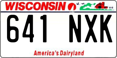 WI license plate 641NXK
