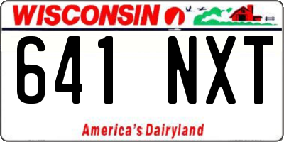 WI license plate 641NXT