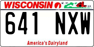 WI license plate 641NXW
