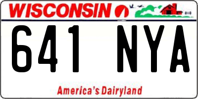 WI license plate 641NYA