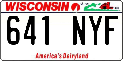 WI license plate 641NYF