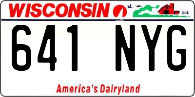 WI license plate 641NYG