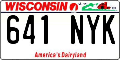 WI license plate 641NYK