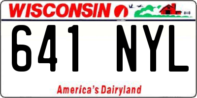 WI license plate 641NYL