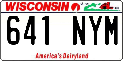 WI license plate 641NYM
