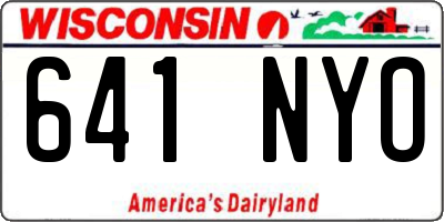 WI license plate 641NYO