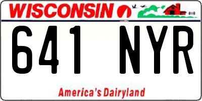 WI license plate 641NYR