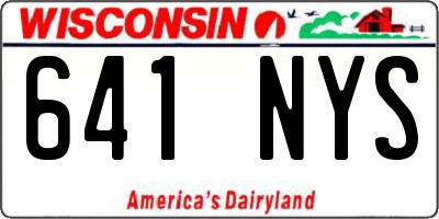 WI license plate 641NYS