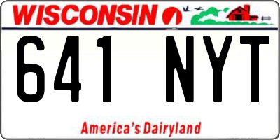 WI license plate 641NYT