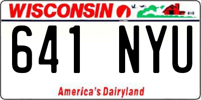 WI license plate 641NYU