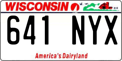 WI license plate 641NYX