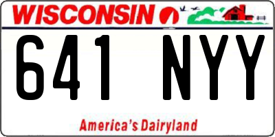 WI license plate 641NYY