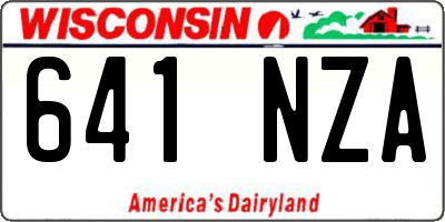 WI license plate 641NZA