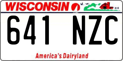 WI license plate 641NZC