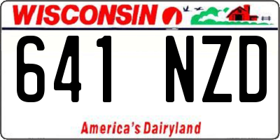 WI license plate 641NZD