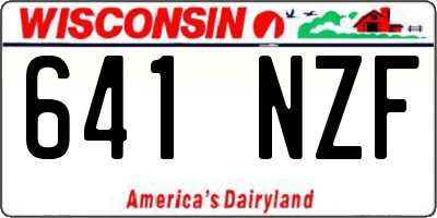 WI license plate 641NZF