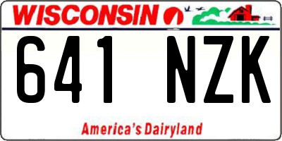 WI license plate 641NZK