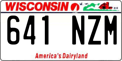 WI license plate 641NZM