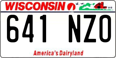 WI license plate 641NZO