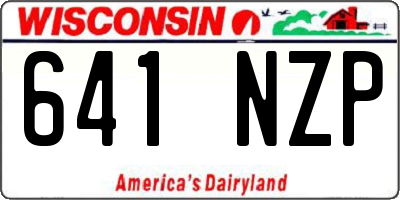 WI license plate 641NZP