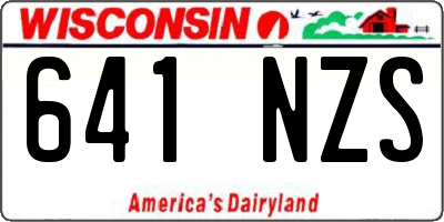 WI license plate 641NZS