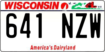 WI license plate 641NZW