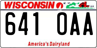 WI license plate 641OAA