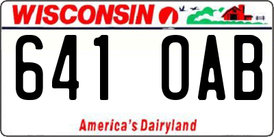 WI license plate 641OAB