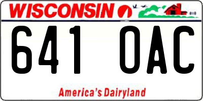 WI license plate 641OAC