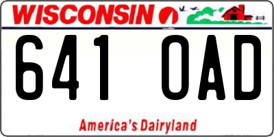 WI license plate 641OAD
