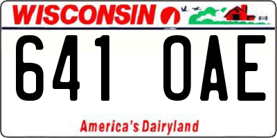 WI license plate 641OAE