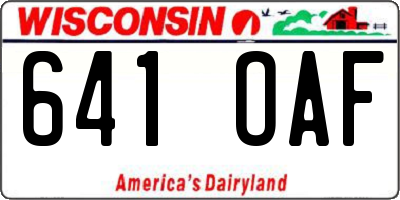 WI license plate 641OAF