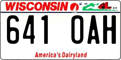 WI license plate 641OAH