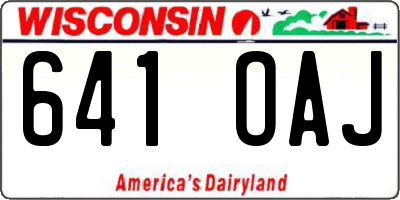 WI license plate 641OAJ