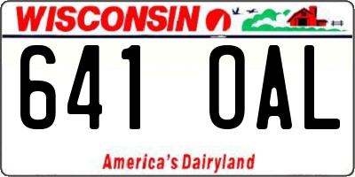 WI license plate 641OAL