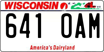 WI license plate 641OAM