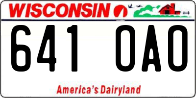 WI license plate 641OAO