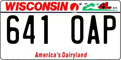 WI license plate 641OAP