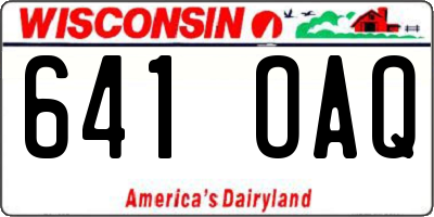 WI license plate 641OAQ